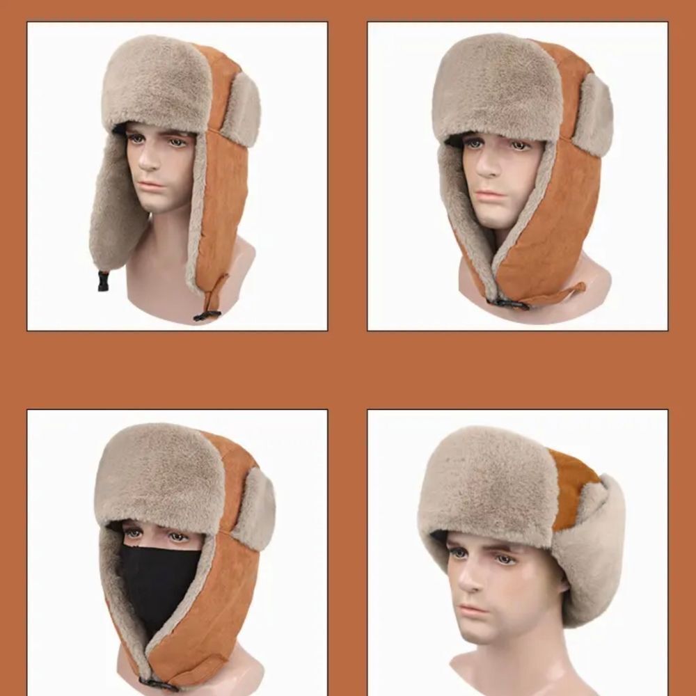 Men Women Winter Sports Windproof Warmer Fleece with Ear Flaps Keep Warm Hat US